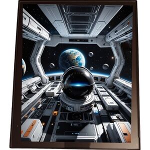 Futuristic Spacecraft Interior In A Glass Front Frame 8x10 Picture AI wall